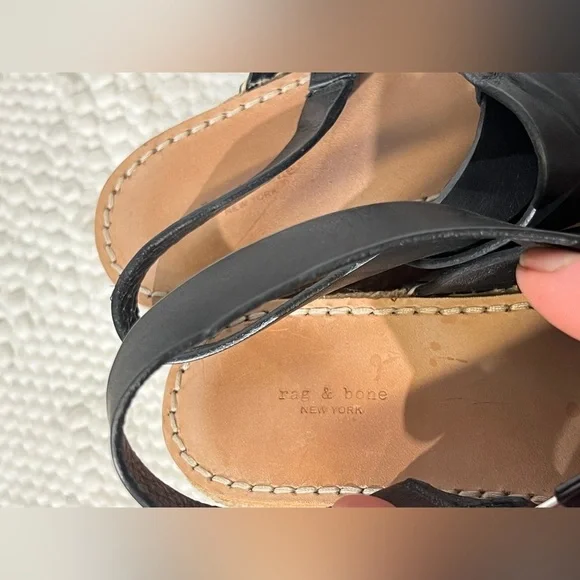 RAG & BONE Black‎ strappy platform sandals size 7. - Picture 7 of 8